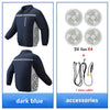 Unisex Summer Cooling Long Sleeve Jacket with 4 Fans, Includes Reflective Material, Suitable for Work at Night