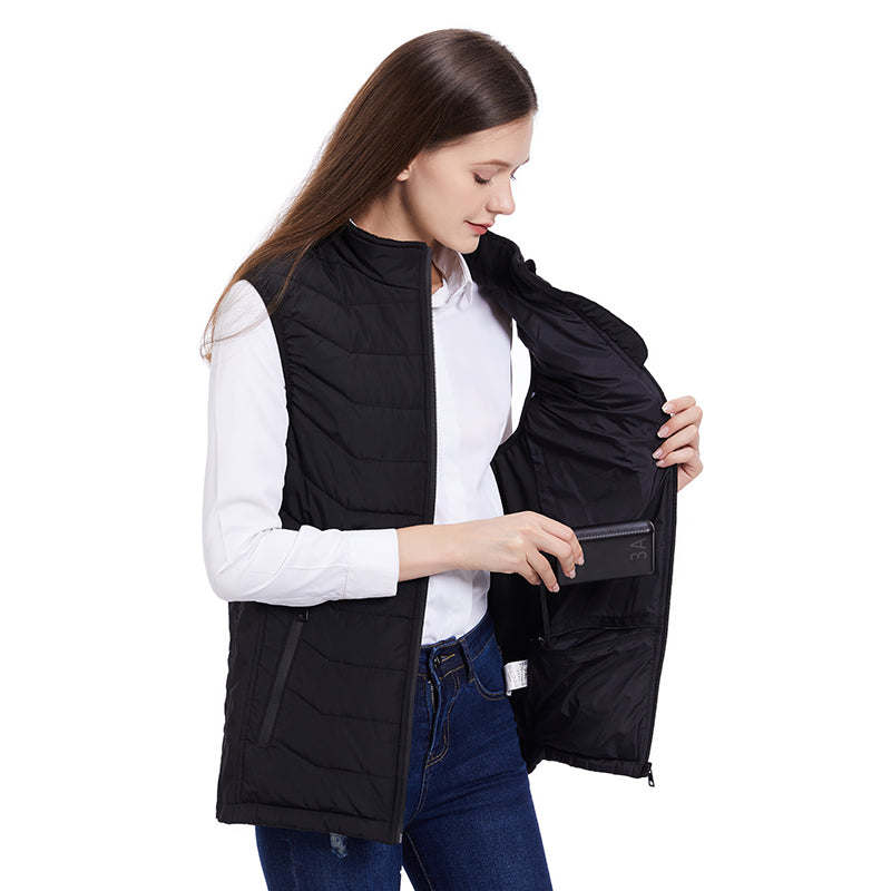 Smart Heated Warm Gilet for Men and Women Dual Control 11 Heating Zones Stand-up Collar Zip Up USB Electric Thermal Vest