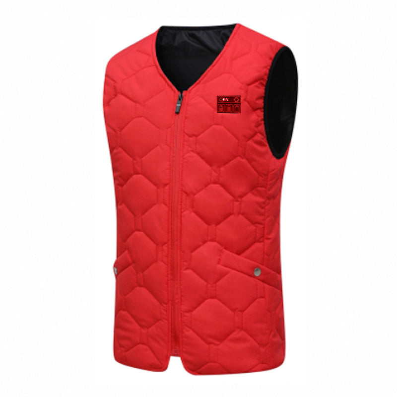 24 Heating Areas Smart Temperature Control Heated Vests for Men Women V-Neck USB Infrared 3 Levels of Temperature Thermal Winter