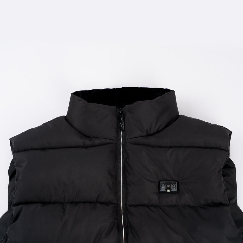 3 Temperature Control 15 Heating Areas Sleeveless Heated Jacket for Men Women 3 Heat Levels Stand-up Collar Winter Gilet with Zip Pockets
