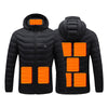 Single Temp-controller 8 Heating Zones Heated Hooded Jacket for Women Men Long Sleeve USB Electric Charging Heater Thermal Cotton Coat for Cold Weather Activities
