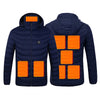 Single Temp-controller 8 Heating Zones Heated Hooded Jacket for Women Men Long Sleeve USB Electric Charging Heater Thermal Cotton Coat for Cold Weather Activities