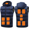 Intelligent Dual Control Unisex Heated Vest with Detachable Hood 11 Heating Zones USB Electric Warm Winter Sleeveless Zipper Waistcoat for Men Women