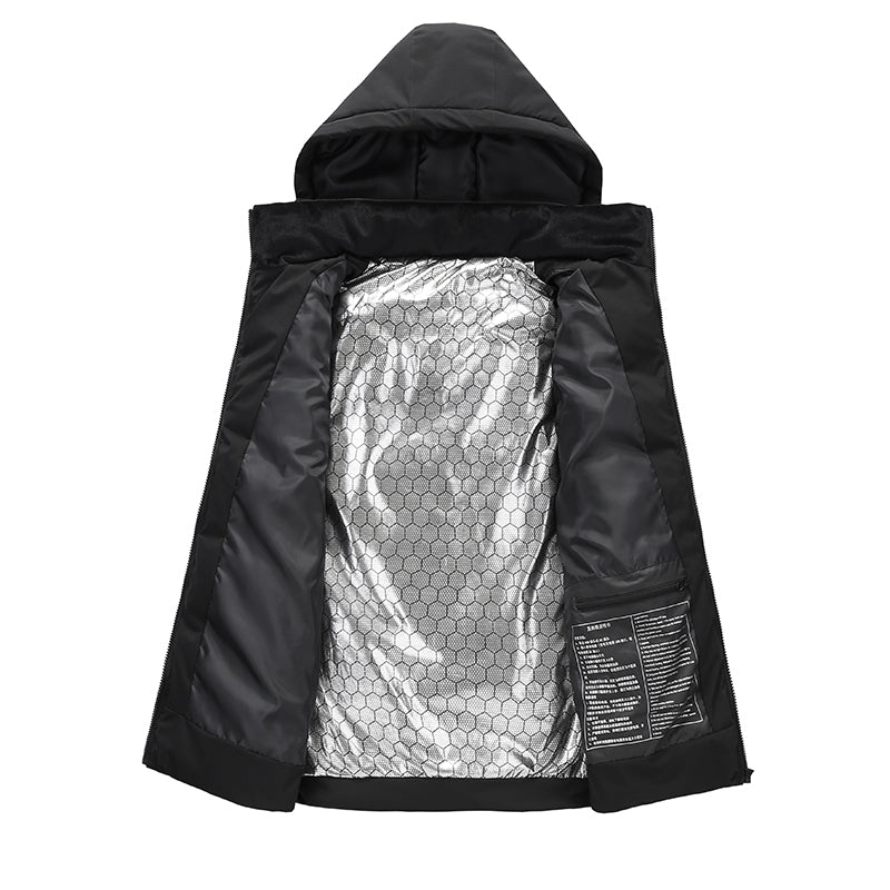Intelligent Dual Control Unisex Heated Vest with Detachable Hood 11 Heating Zones USB Electric Warm Winter Sleeveless Zipper Waistcoat for Men Women