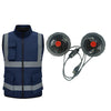 Reflective Sleeveless Cooling Vest High Visibility Stripe Zip Up Stand Workwear with Multi Pockets