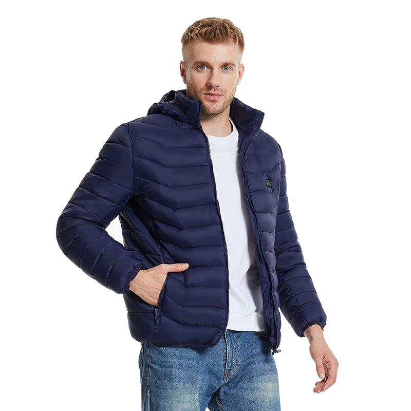 4 Temp-controller 19 Heating Zones Heated Jacket with Hood for Women Men 3 Temperature Levels Electric Charging Thermal Long Sleeve Warm Coat