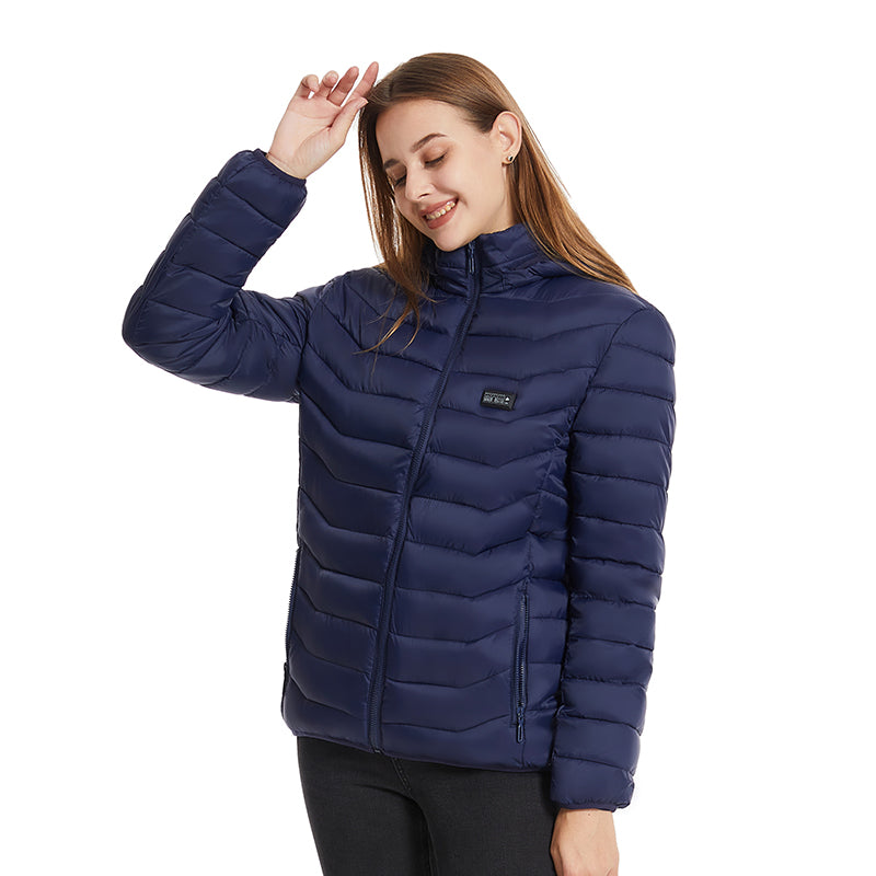 4 Temp-controller 19 Heating Zones Heated Jacket with Hood for Women Men 3 Temperature Levels Electric Charging Thermal Long Sleeve Warm Coat