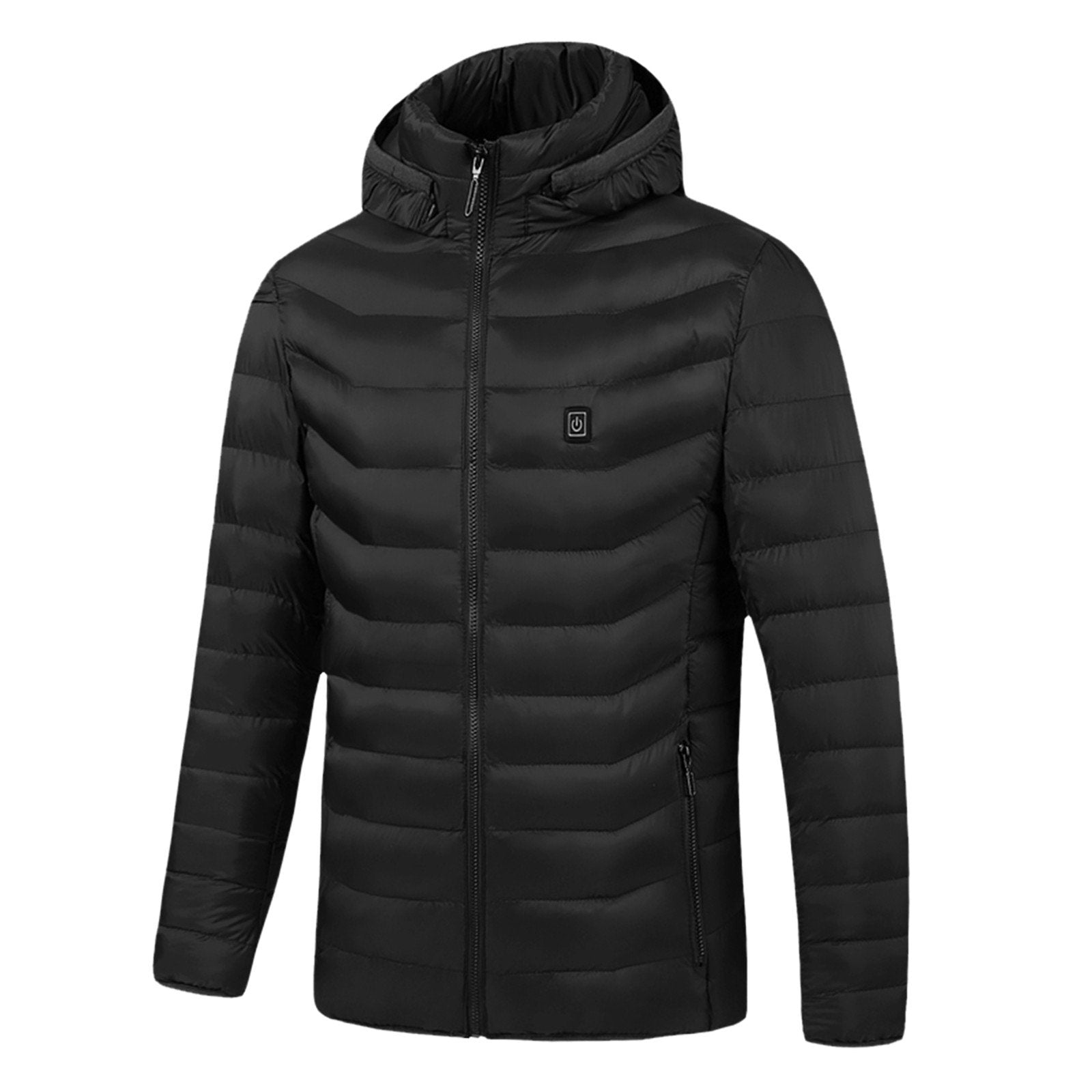 Single Temp-controller 4 Heating Zones Heated Jacket for Men Women Windproof Long Sleeve USB Charging Heating Quilted Outerwear with Hood