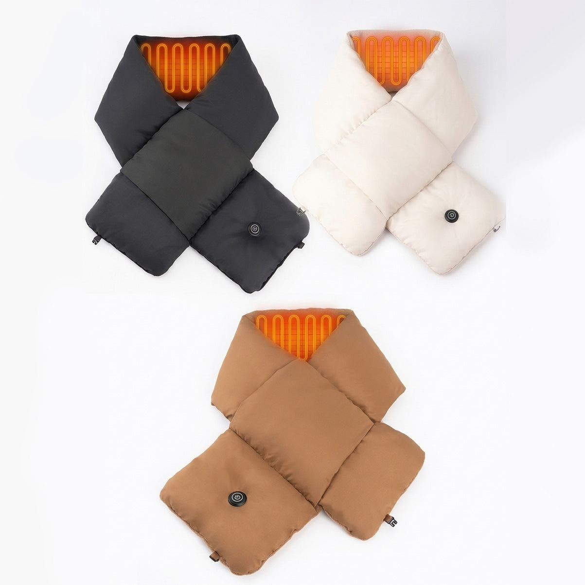 120X20CM Winter Smart USB Heated Neck Warmer Scarf for Women Men 3 Level Temperature Control Button Adjust Warm Hot Therapy Neck Heating Pad