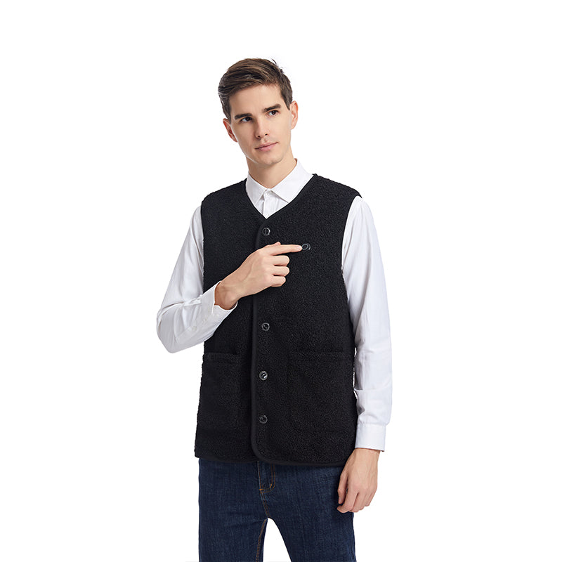 Fleece Heated Vest for Men Women 16 Heating Zones 3 Adjustable Temperature USB Rechargeable Electric Body Warmer
