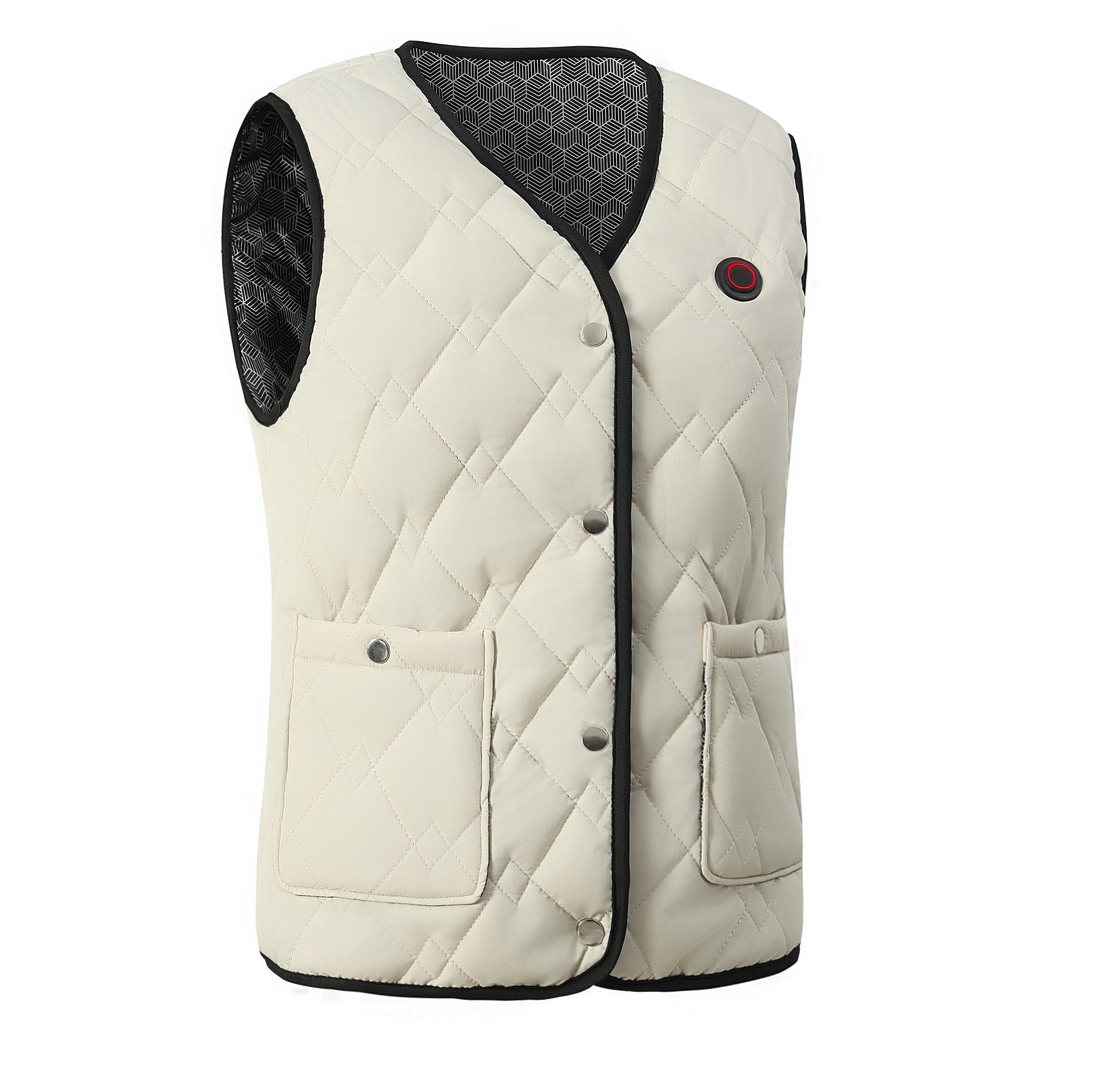 V-neck Heated Vest for Women Men with 24-zone Smart Heating 3-temperature Adjustable USB Electric Charging Thermal Lightweight Gilets