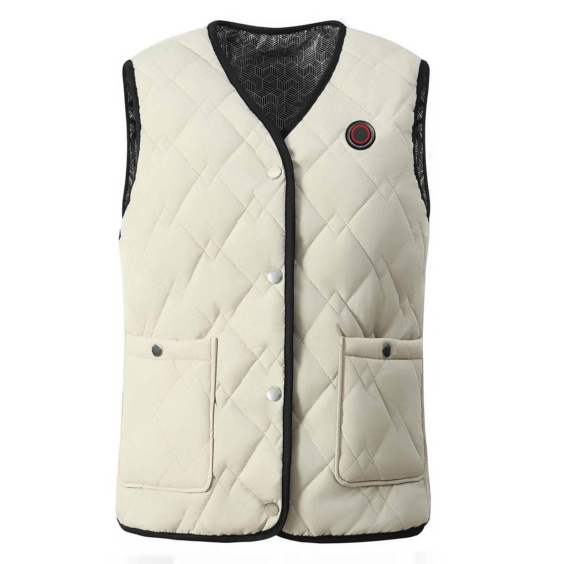 V-neck Heated Vest for Women Men with 24-zone Smart Heating 3-temperature Adjustable USB Electric Charging Thermal Lightweight Gilets