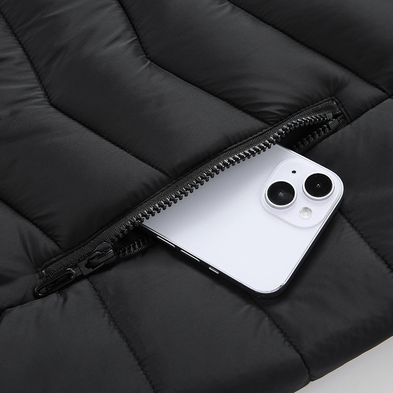 Single Temp-controller 4 Heating Zones Heated Jacket for Men Women Windproof Long Sleeve USB Charging Heating Quilted Outerwear with Hood