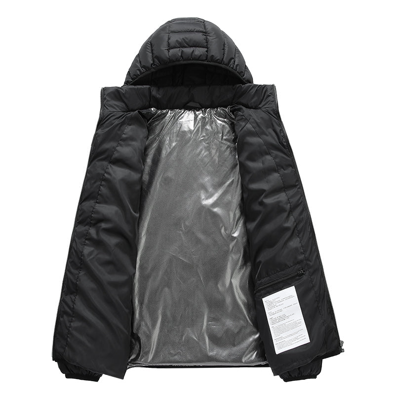 Single Temp-controller 4 Heating Zones Heated Jacket for Men Women Windproof Long Sleeve USB Charging Heating Quilted Outerwear with Hood
