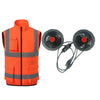 Reflective Sleeveless Cooling Vest High Visibility Stripe Zip Up Stand Workwear with Multi Pockets