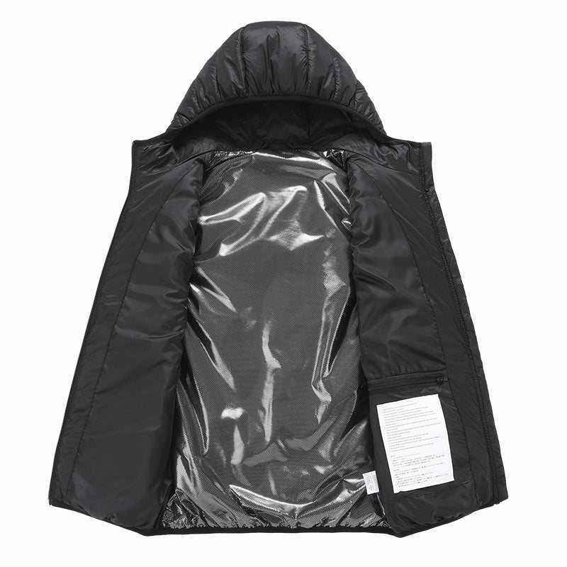 Heated Hooded Vest for Kids USB Rechargeable 10 Heating Zones 3 Adjustable Temperature Heating Gilet Boys Girls Body Warmer Waistcoat