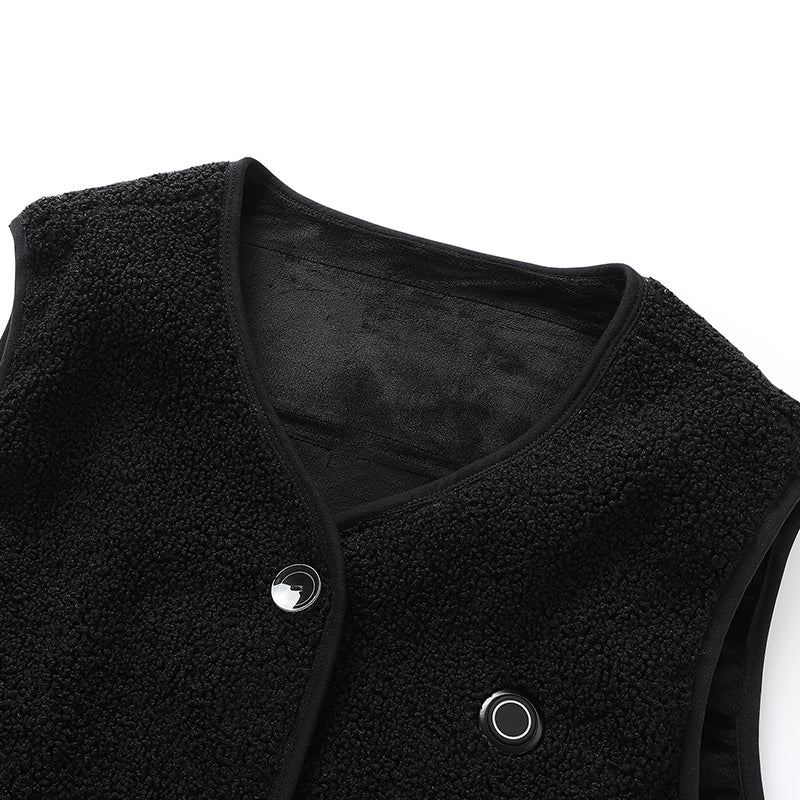 Fleece Heated Vest for Men Women 16 Heating Zones 3 Adjustable Temperature USB Rechargeable Electric Body Warmer