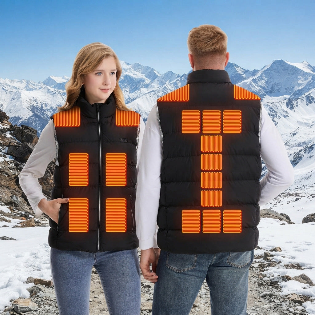 4 Control 21 Carbon Fiber Heating Pads Heated Body Warmer Vest for Women Men 3 Heat Adjustable Electric USB Charging Thermal Gilet