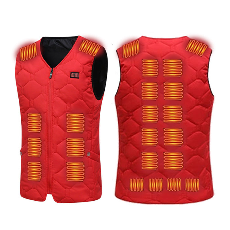 24 Heating Areas Smart Temperature Control Heated Vests for Men Women V-Neck USB Infrared 3 Levels of Temperature Thermal Winter