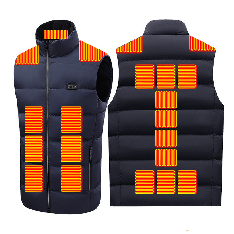 4 Control 21 Carbon Fiber Heating Pads Heated Body Warmer Vest for Women Men 3 Heat Adjustable Electric USB Charging Thermal Gilet