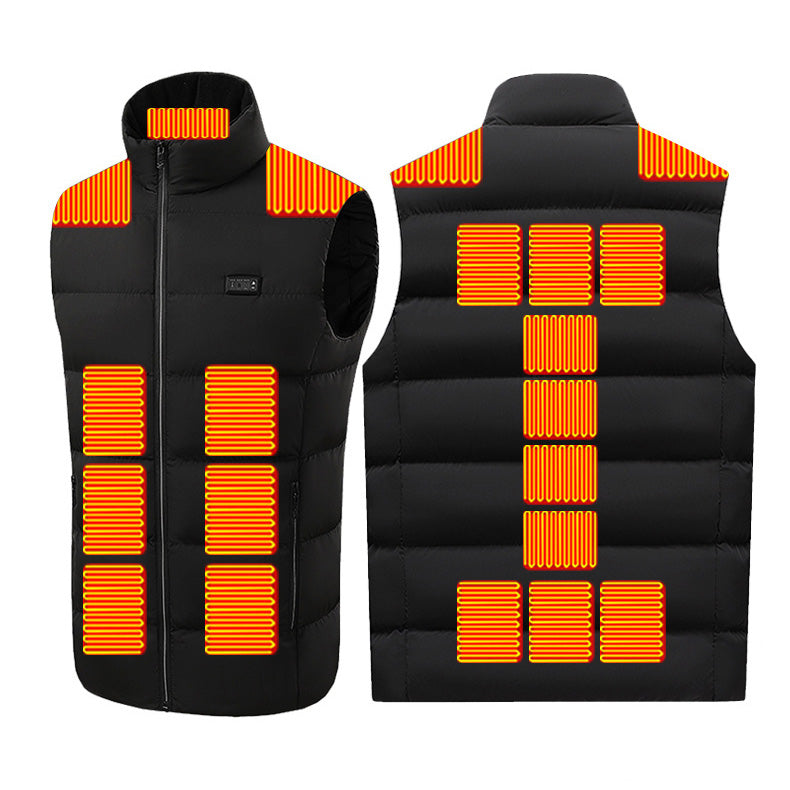 4 Control 21 Carbon Fiber Heating Pads Heated Body Warmer Vest for Women Men 3 Heat Adjustable Electric USB Charging Thermal Gilet
