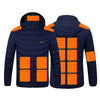 4 Temp-controller 19 Heating Zones Heated Jacket with Hood for Women Men 3 Temperature Levels Electric Charging Thermal Long Sleeve Warm Coat
