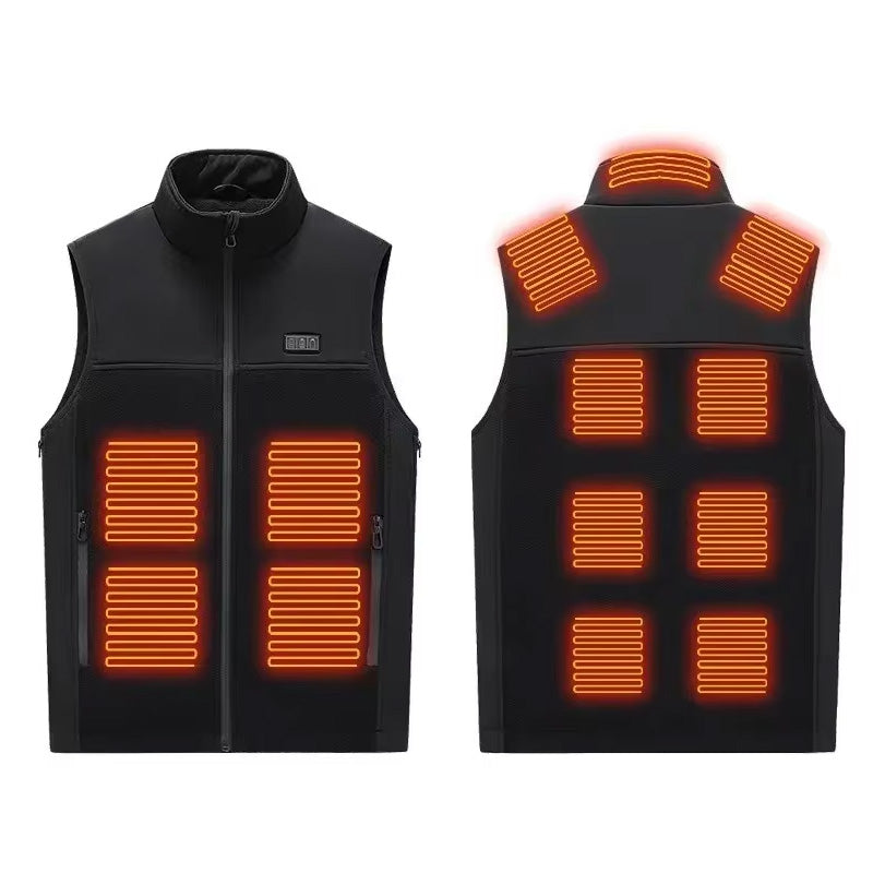 Adjustable Heated Puffer Vest for Men Women 13 Heating Zones Rechargeable USB Heated Winter Waistcoat with Zipper Pockets
