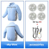 Unisex Summer Cooling Long Sleeve Jacket with 4 Fans, Includes Reflective Material, Suitable for Work at Night
