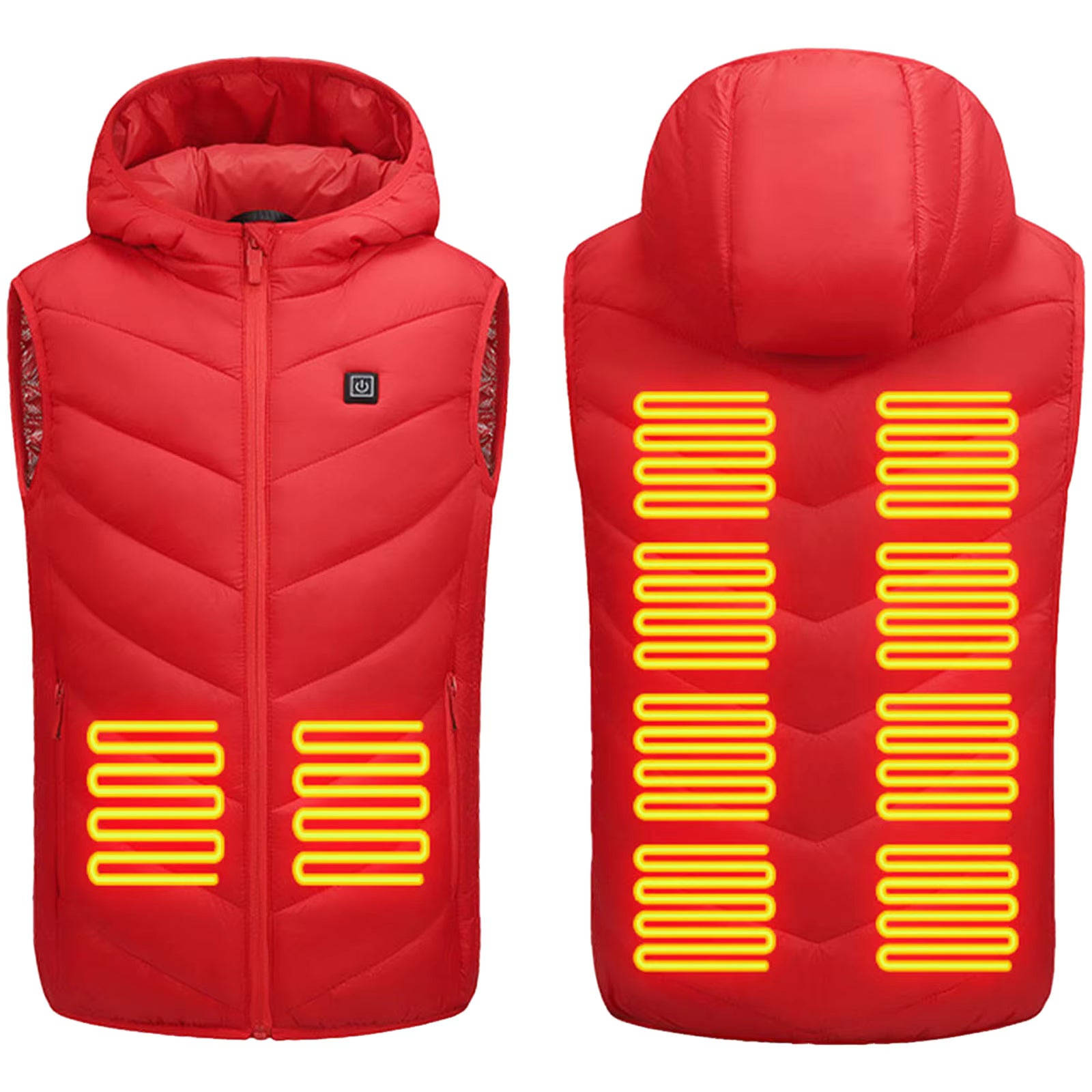 Heated Hooded Vest for Kids USB Rechargeable 10 Heating Zones 3 Adjustable Temperature Heating Gilet Boys Girls Body Warmer Waistcoat