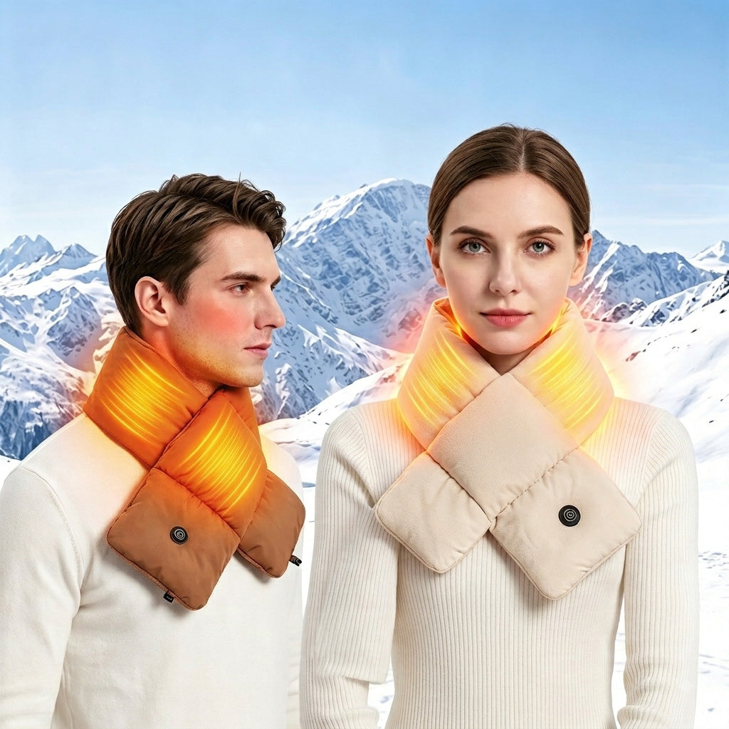 120X20CM Winter Smart USB Heated Neck Warmer Scarf for Women Men 3 Level Temperature Control Button Adjust Warm Hot Therapy Neck Heating Pad