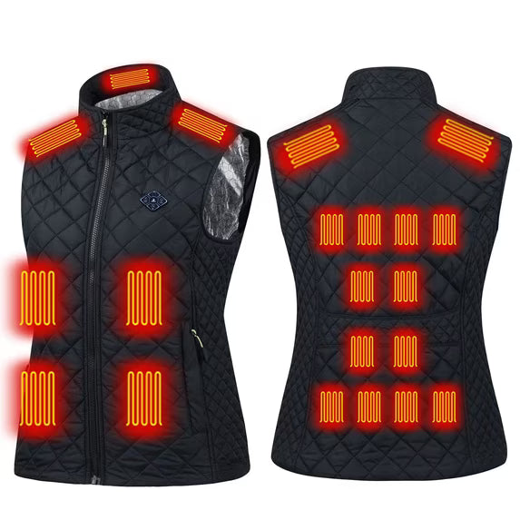 Women's Heated Waistcoat 21-zone Electric Heating Zones Rechargeable Sleeveless Thermal Insulated Vest