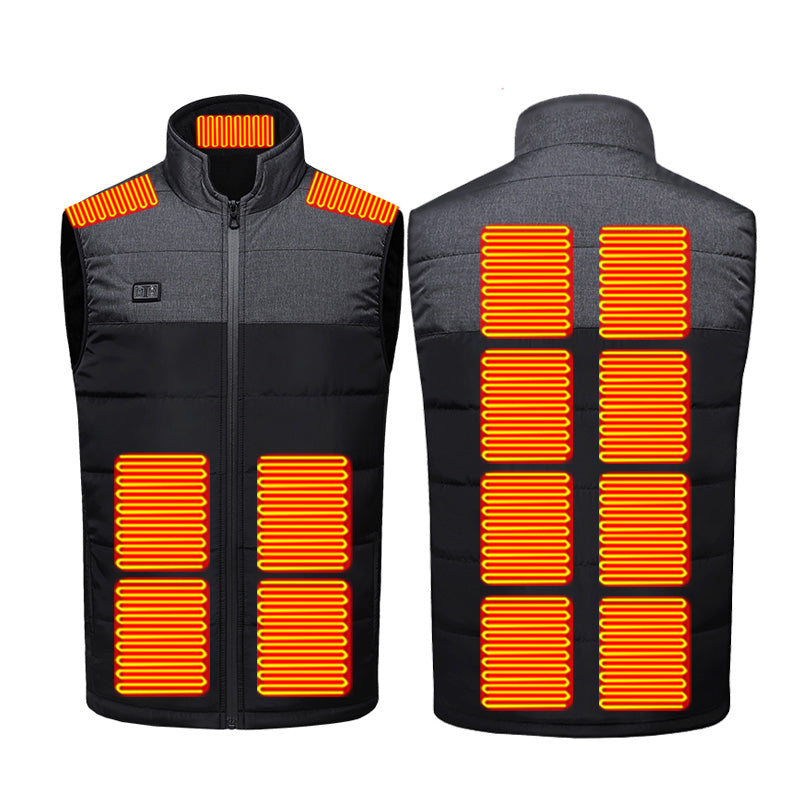 Dual Control 15 Heating Areas Heated Vests for Women Men USB Electric Windproof Winter Warm Gillette Jacket with Zipper