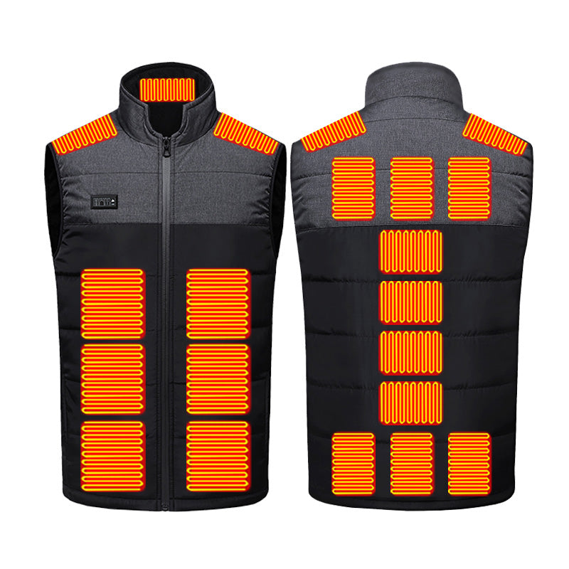 4 Control 21 Heating Areas Heated Vests for Couple Women Men USB Electric Heated Jacket with 3 Heating Levels Heated Waistcoat with Zipper