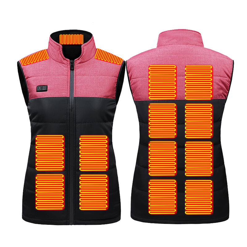 Dual Control 15 Heating Areas Heated Vests for Women Men USB Electric Windproof Winter Warm Gillette Jacket with Zipper