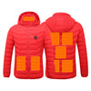 Single Temp-controller 8 Heating Zones Heated Hooded Jacket for Women Men Long Sleeve USB Electric Charging Heater Thermal Cotton Coat for Cold Weather Activities