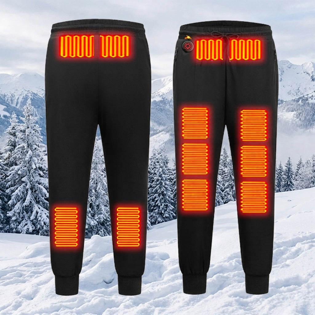 Electric Heated Pants for Men Women 12 Heating Zones 3-Level Temperature Adjustment USB Thermal Casual & Sports Long Trousers