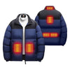 USB Heated Outerwear Coats for Men Winter Warm 6 Heating Zones Intelligent Constant Temperature Quilted Zip-Up Puffer Jacket