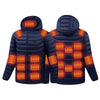 4 Temp-controller 25 Heating Zones Heated Hood Jacket for Women Men Long Sleeve 3 Temperature Levels USB Rechargeable Smart Hooded Coat