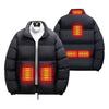 USB Heated Outerwear Coats for Men Winter Warm 6 Heating Zones Intelligent Constant Temperature Quilted Zip-Up Puffer Jacket