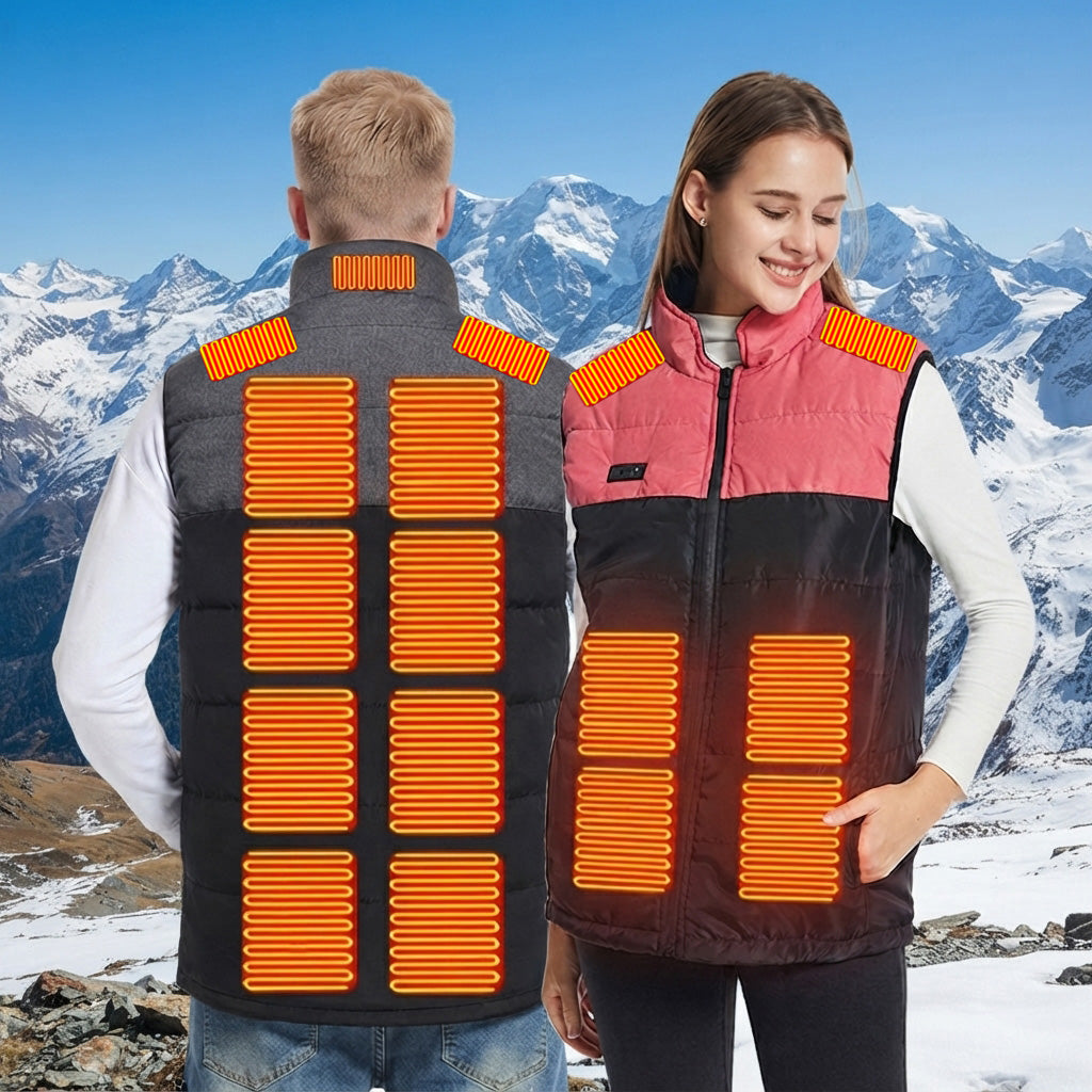Dual Control 15 Heating Areas Heated Vests for Women Men USB Electric Windproof Winter Warm Gillette Jacket with Zipper